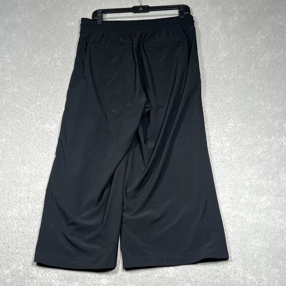 Athleta Pants Womens 10 Black Avenue Wide Leg Crop High Rise Straight Logo - Picture 8 of 12